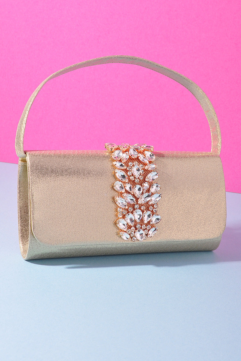 SMOOTH CRYSTAL STONE DESIGN CROSSBODY BAG