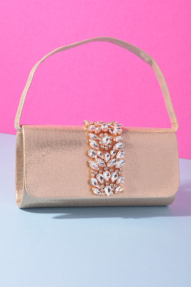 SMOOTH CRYSTAL STONE DESIGN CROSSBODY BAG