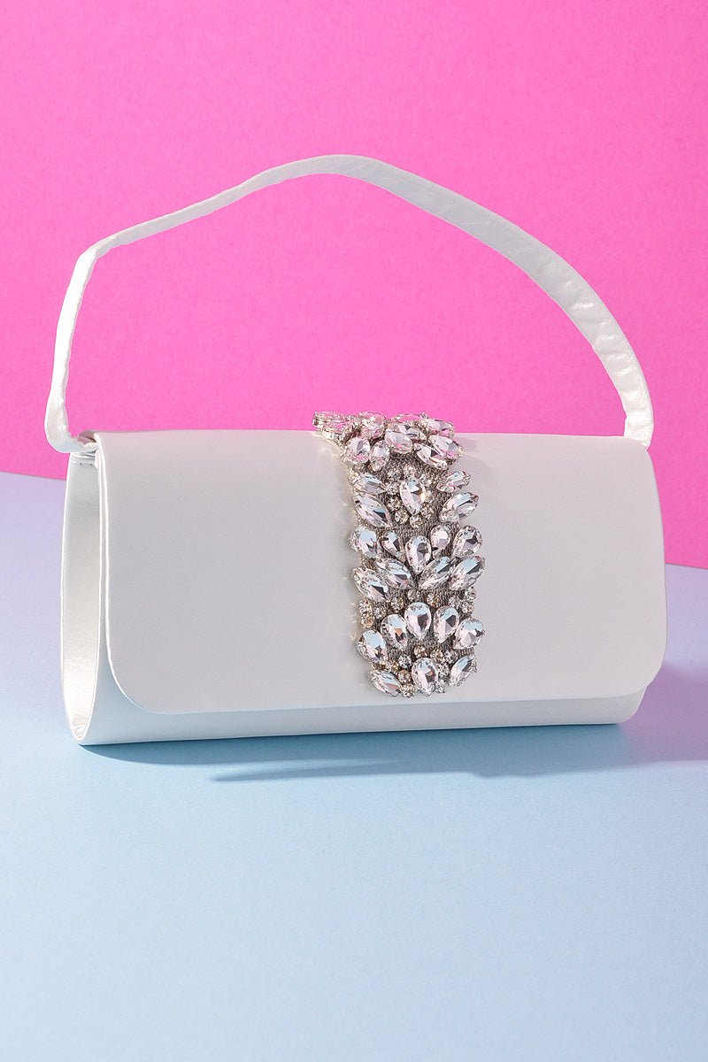 SMOOTH CRYSTAL STONE DESIGN CROSSBODY BAG
