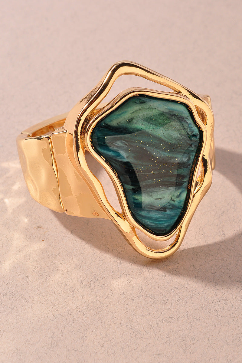 Abstract Resin Stone Gold Bracelet