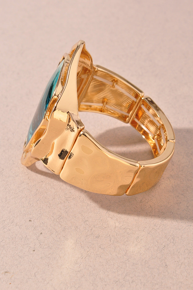 Abstract Resin Stone Gold Bracelet