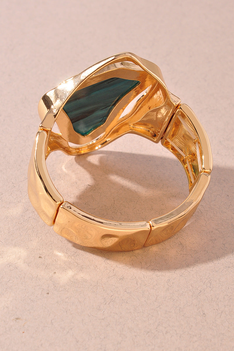 Abstract Resin Stone Gold Bracelet