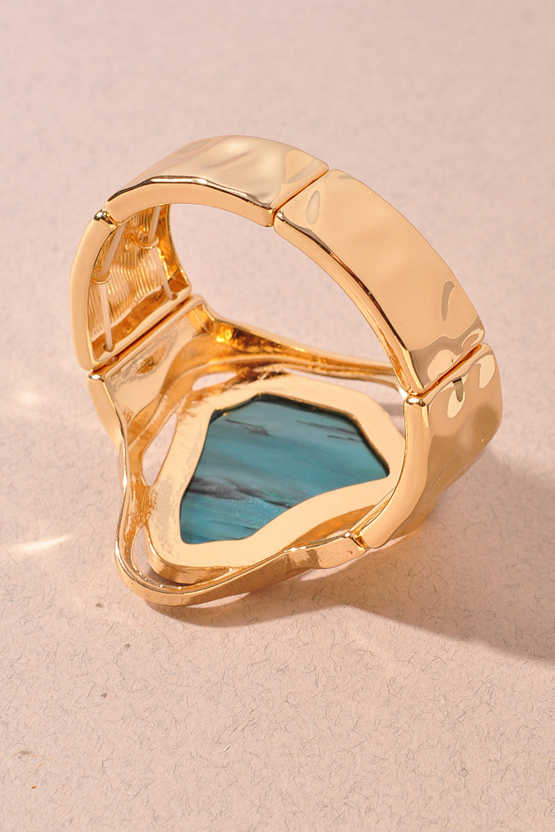 Abstract Resin Stone Gold Bracelet