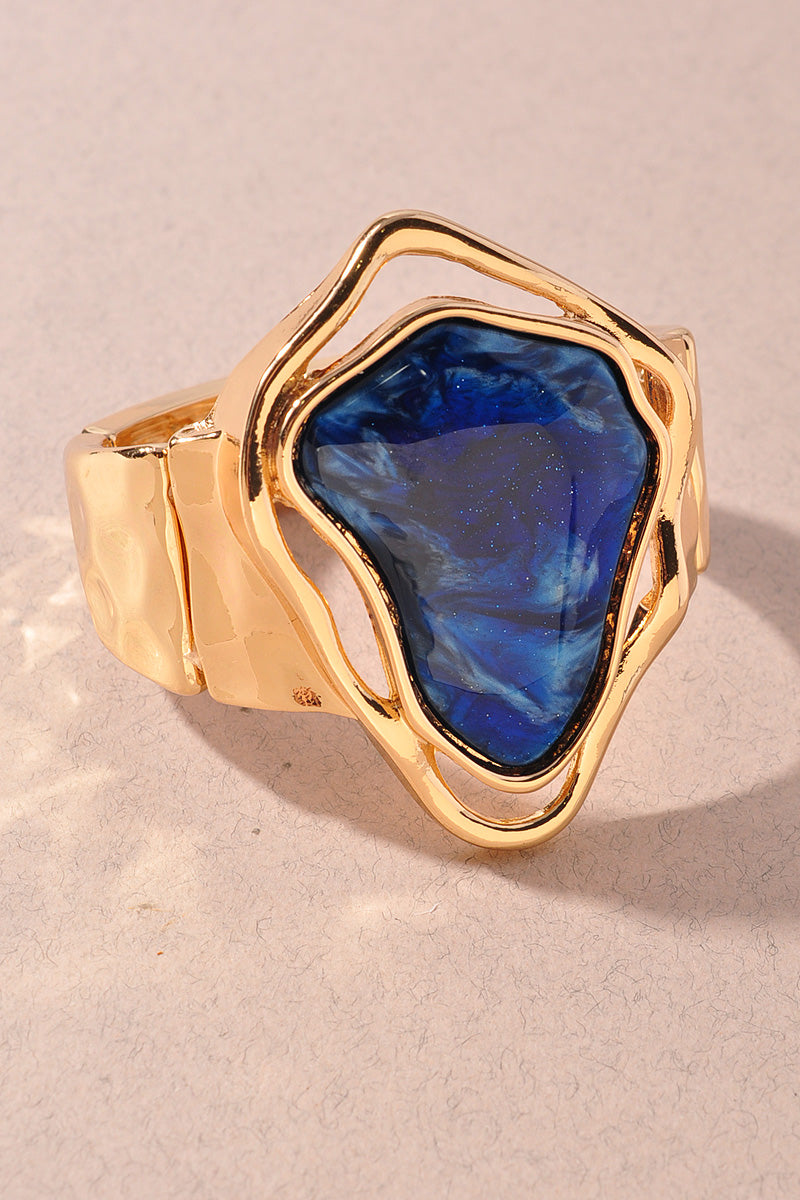 Abstract Resin Stone Gold Bracelet