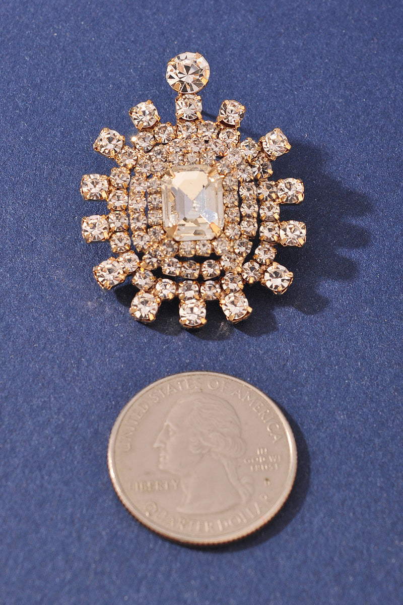 RHINESTONE SQUARE VICTORIAN EARRINGS