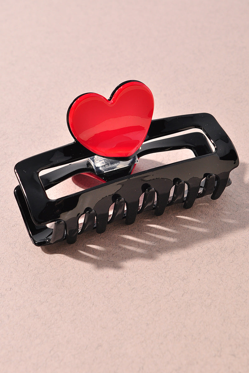 Heart Accent Hair Claw Clip
