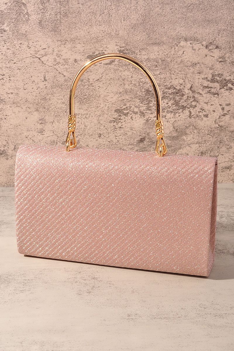 STYLISH TEXTURED FLAP HANDLE EVENING BAG