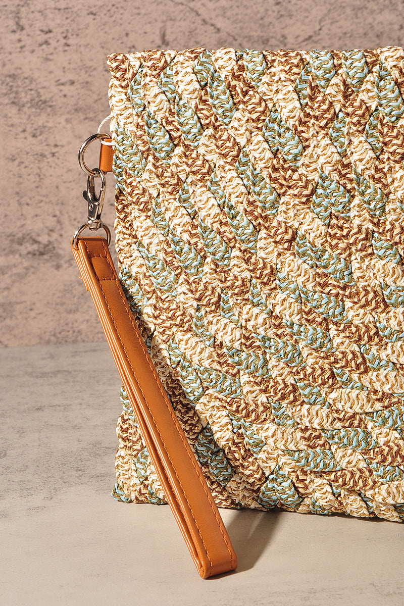LUREX MIXED MULTI COLORED STRAW CLUTCH & CROSSBODY