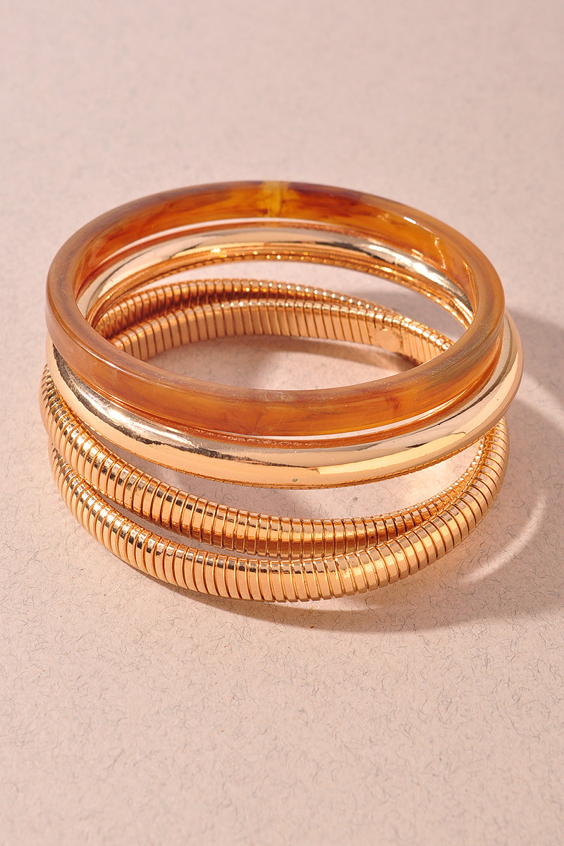MIXED METAL MULTI BANGLE BRACELET SET