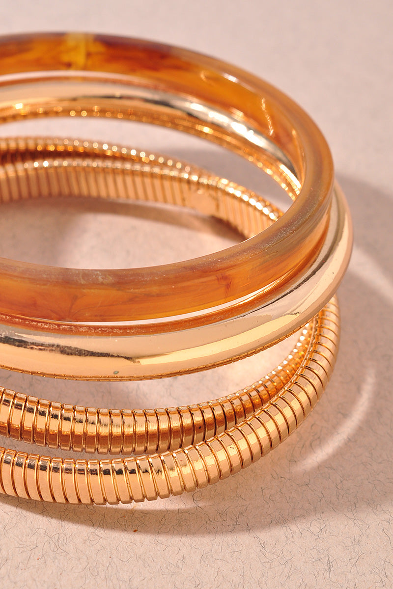 MIXED METAL MULTI BANGLE BRACELET SET