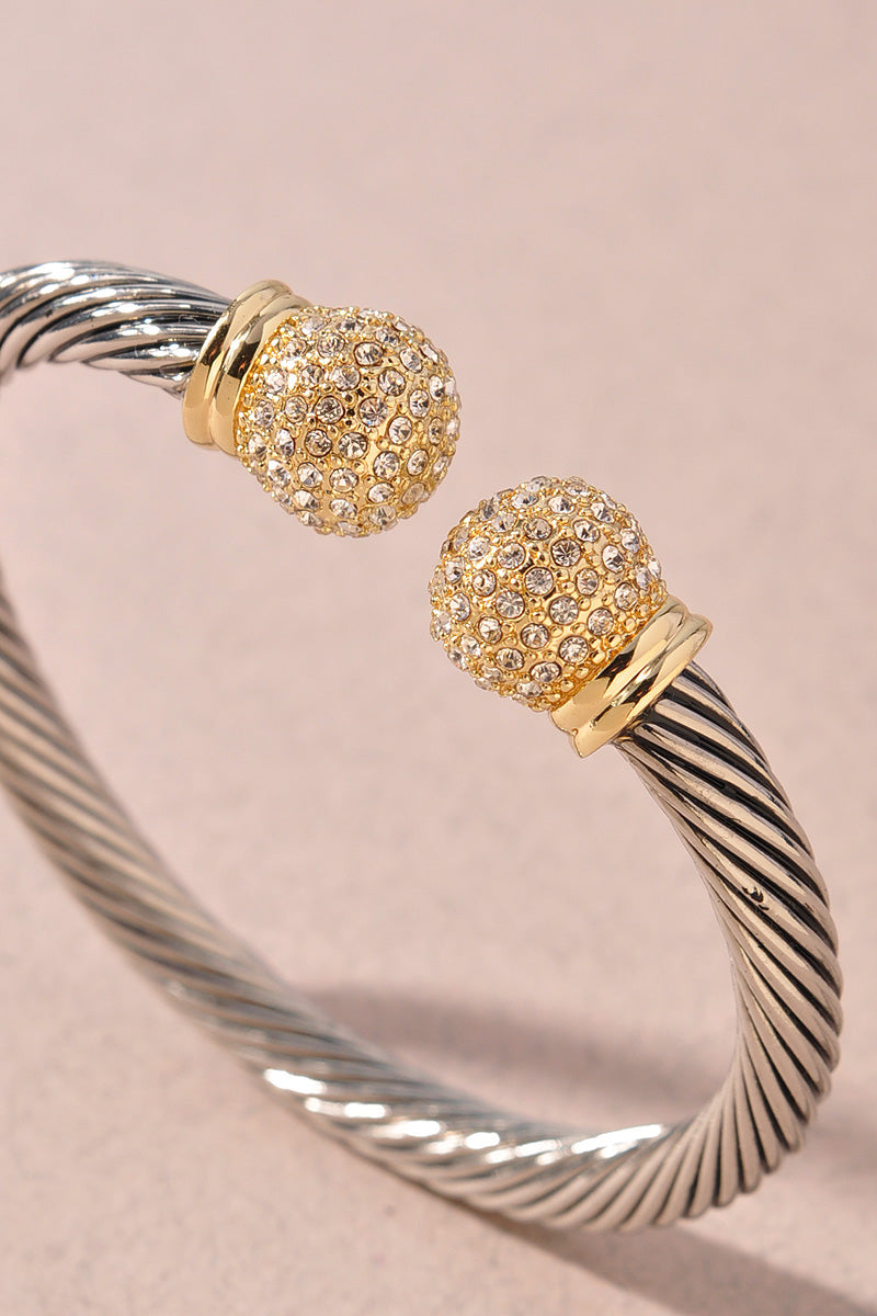 CZ STONE METAL OPEN BRACELET