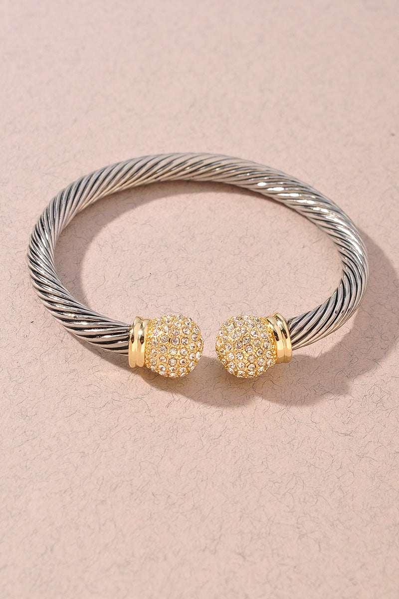 CZ STONE METAL OPEN BRACELET
