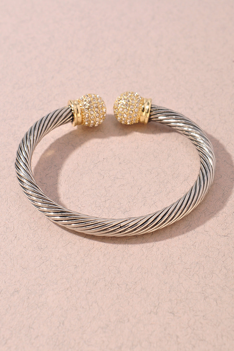 CZ STONE METAL OPEN BRACELET