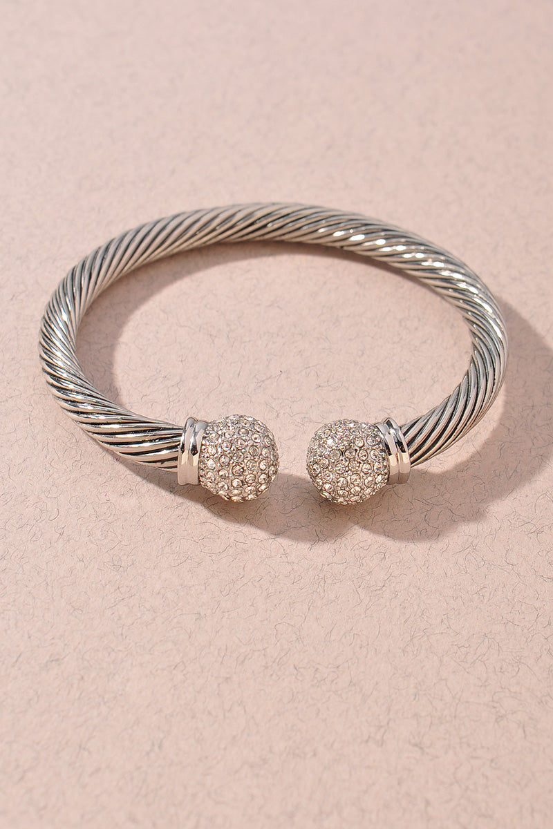 CZ STONE METAL OPEN BRACELET