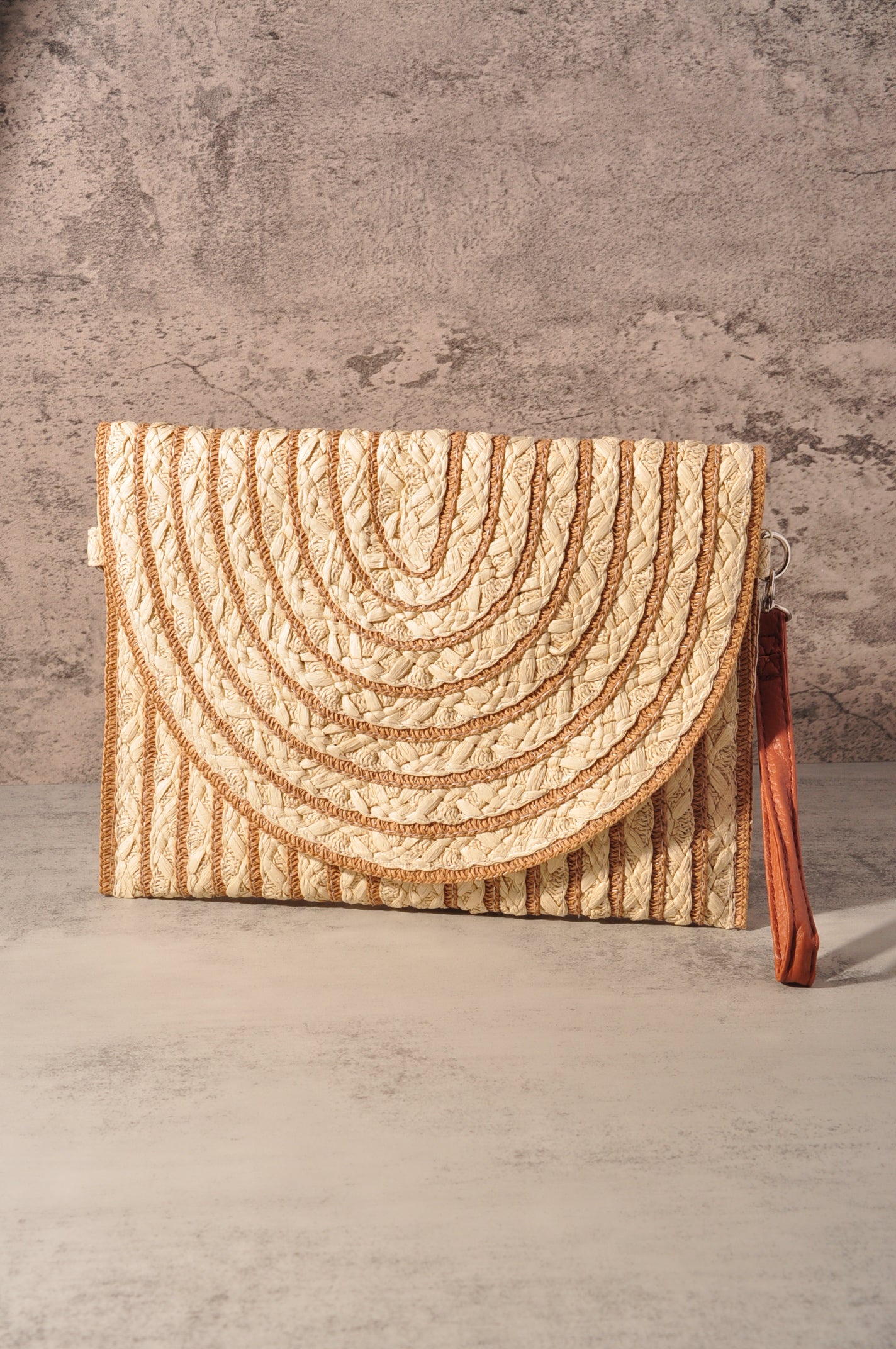 COLOR STRIPED TWO TONE CLUTCH & CROSSBODY BAG