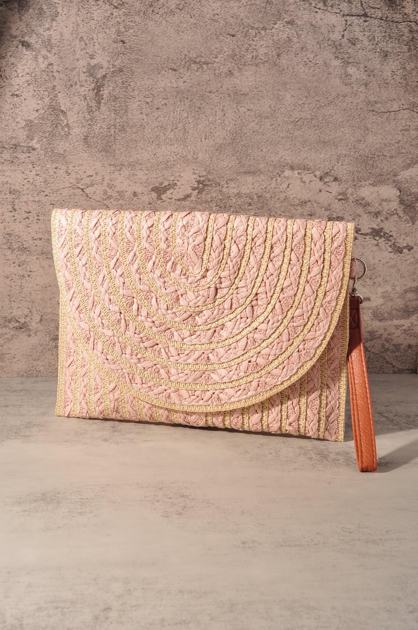 COLOR STRIPED TWO TONE CLUTCH & CROSSBODY BAG