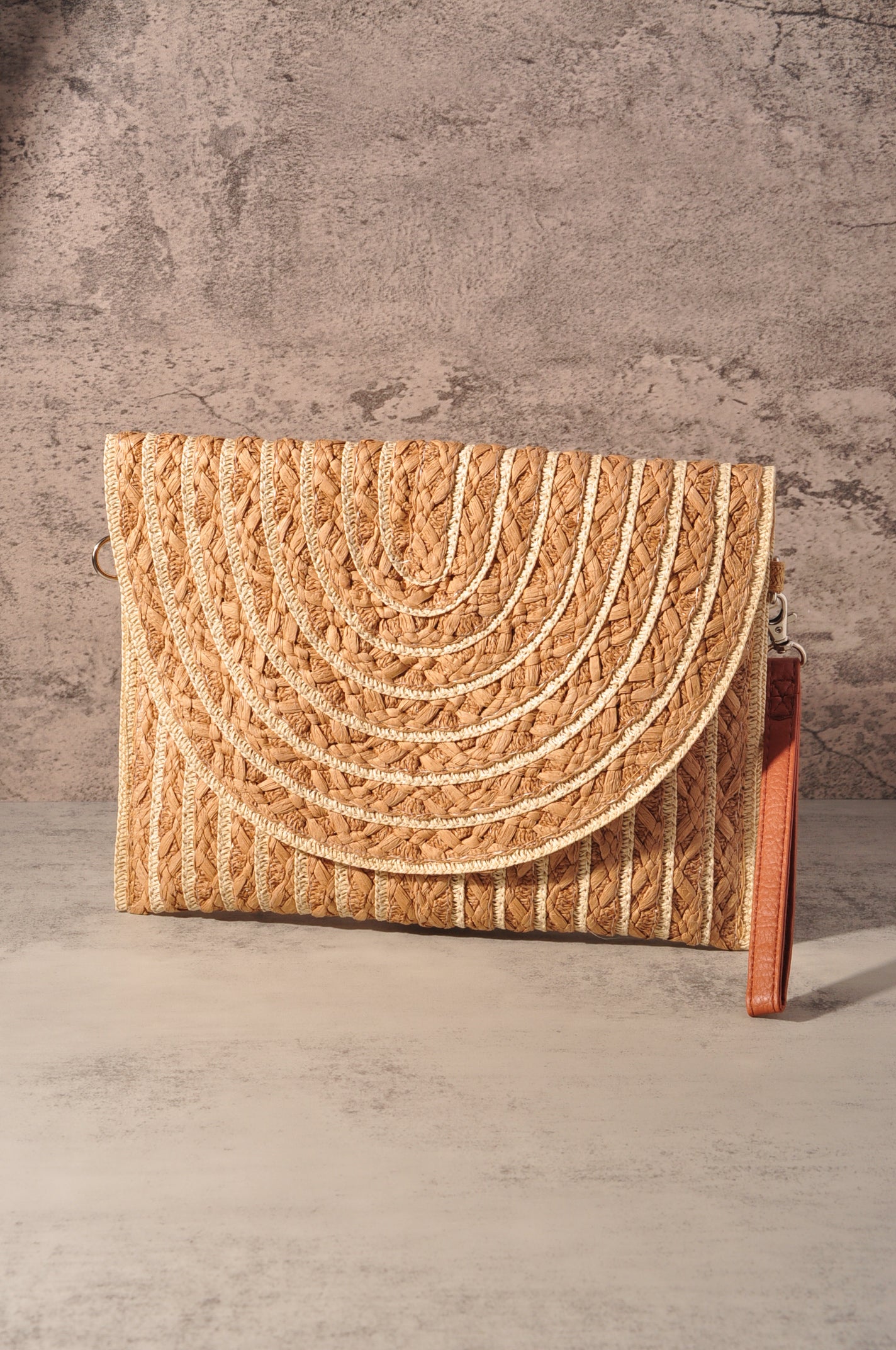 COLOR STRIPED TWO TONE CLUTCH & CROSSBODY BAG