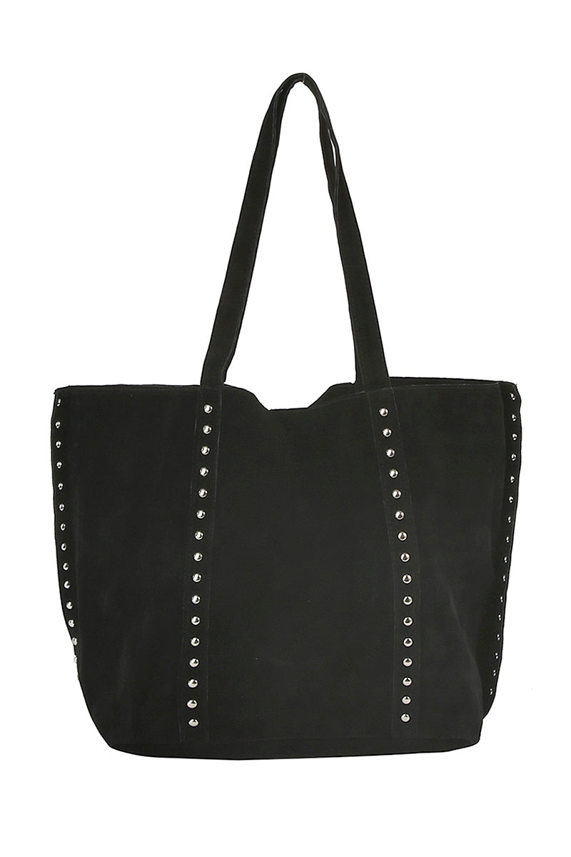 Studded Velvet Tote Bag