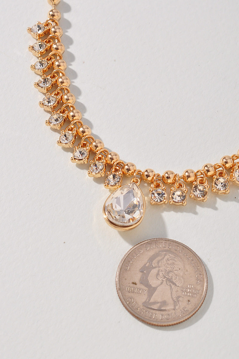 TEARDROP METAL BEAD NECKLACE