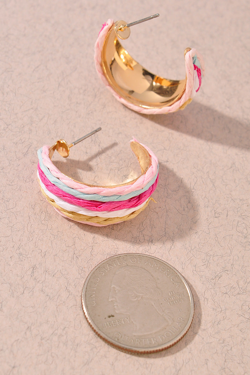 Raffia Hoop Earrings