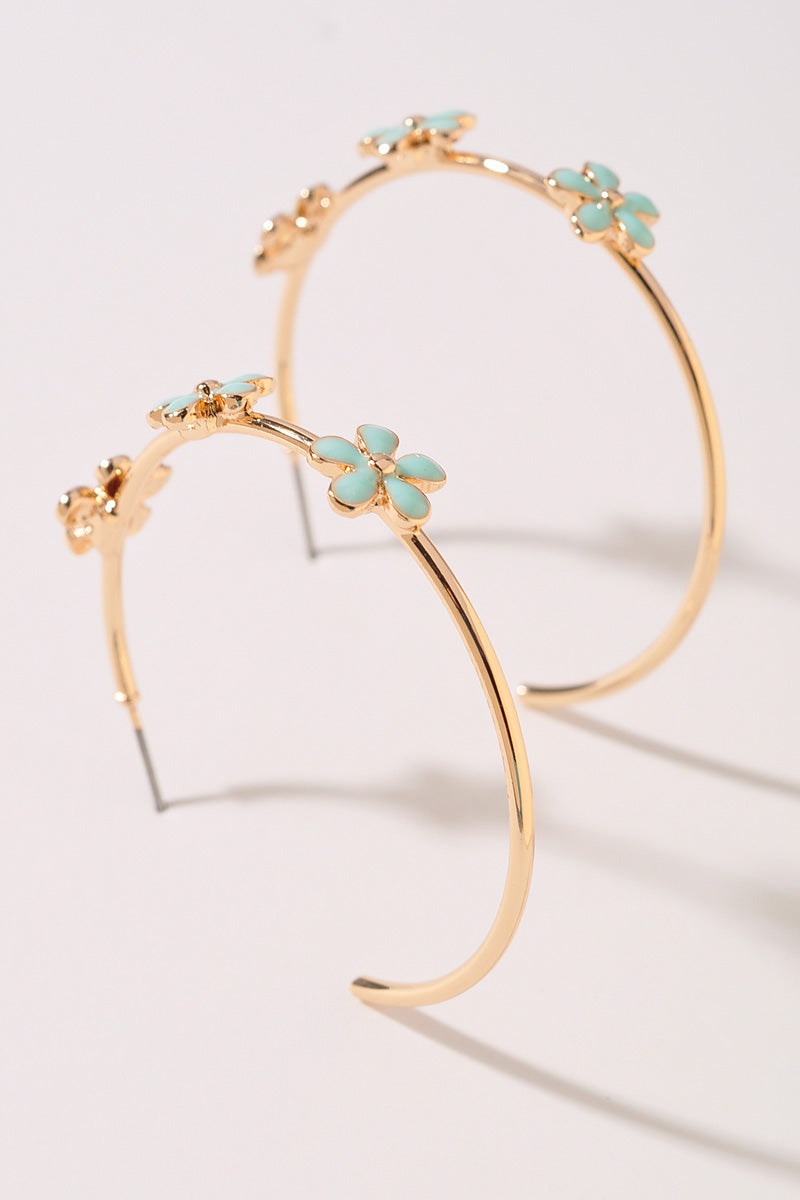 FLOWER HOOP EARRINGS