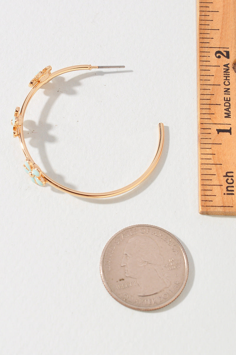FLOWER HOOP EARRINGS