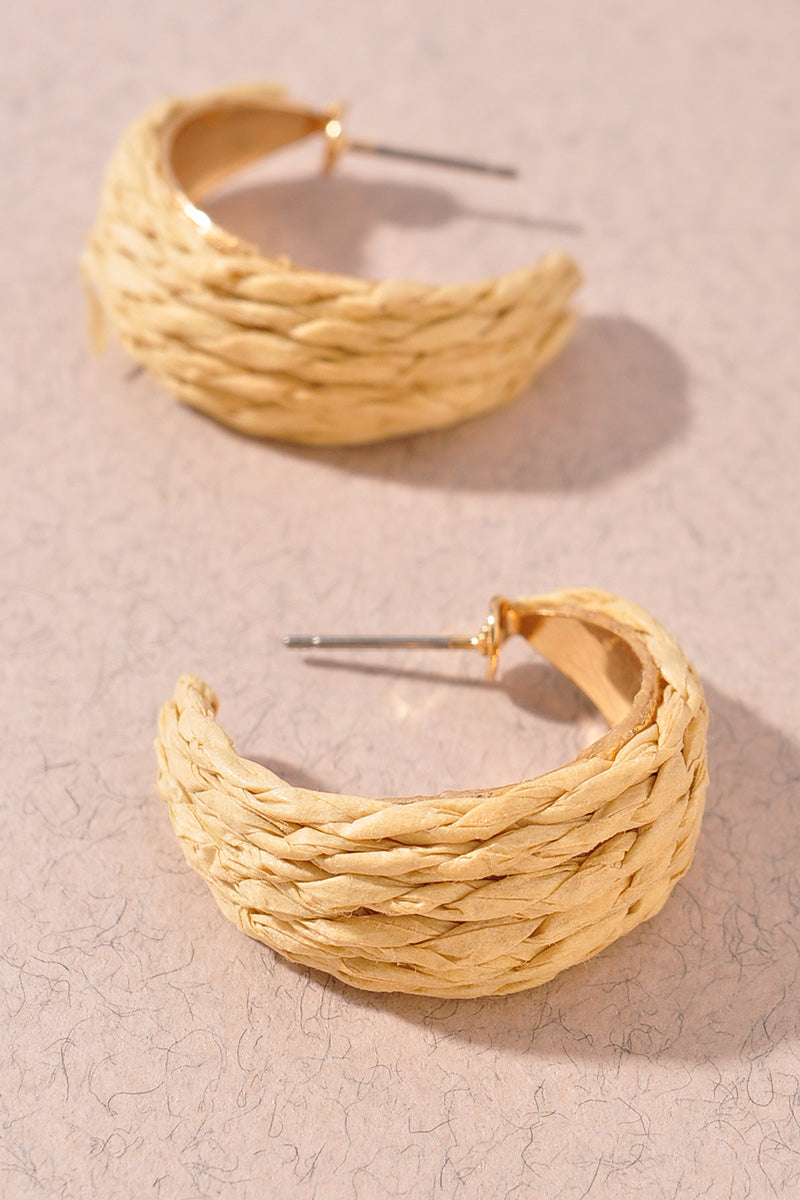 Raffia Hoop Earrings
