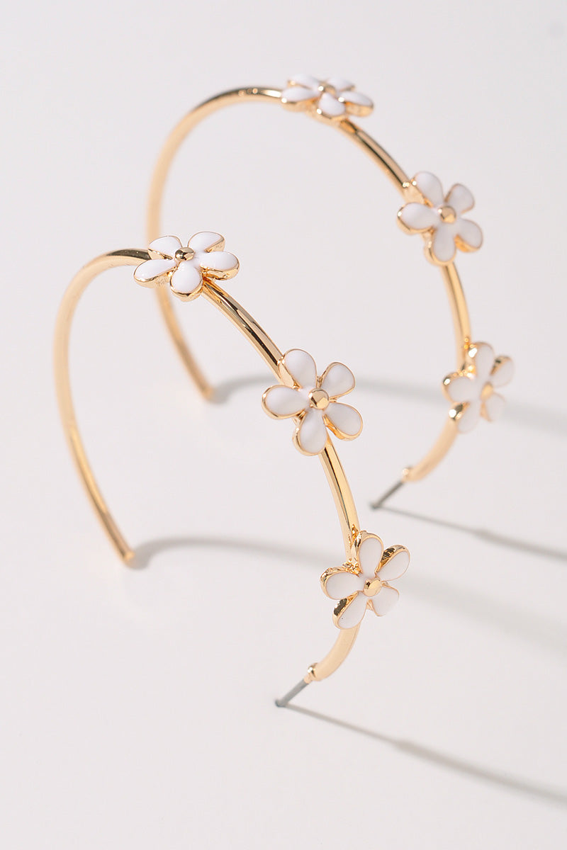 FLOWER HOOP EARRINGS