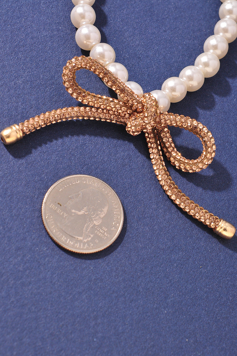 PEARL RIBBON CHARM BRACELET
