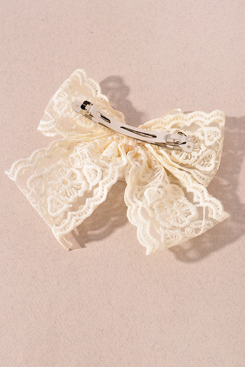 LACE RIBBON HAIR BOW PIN