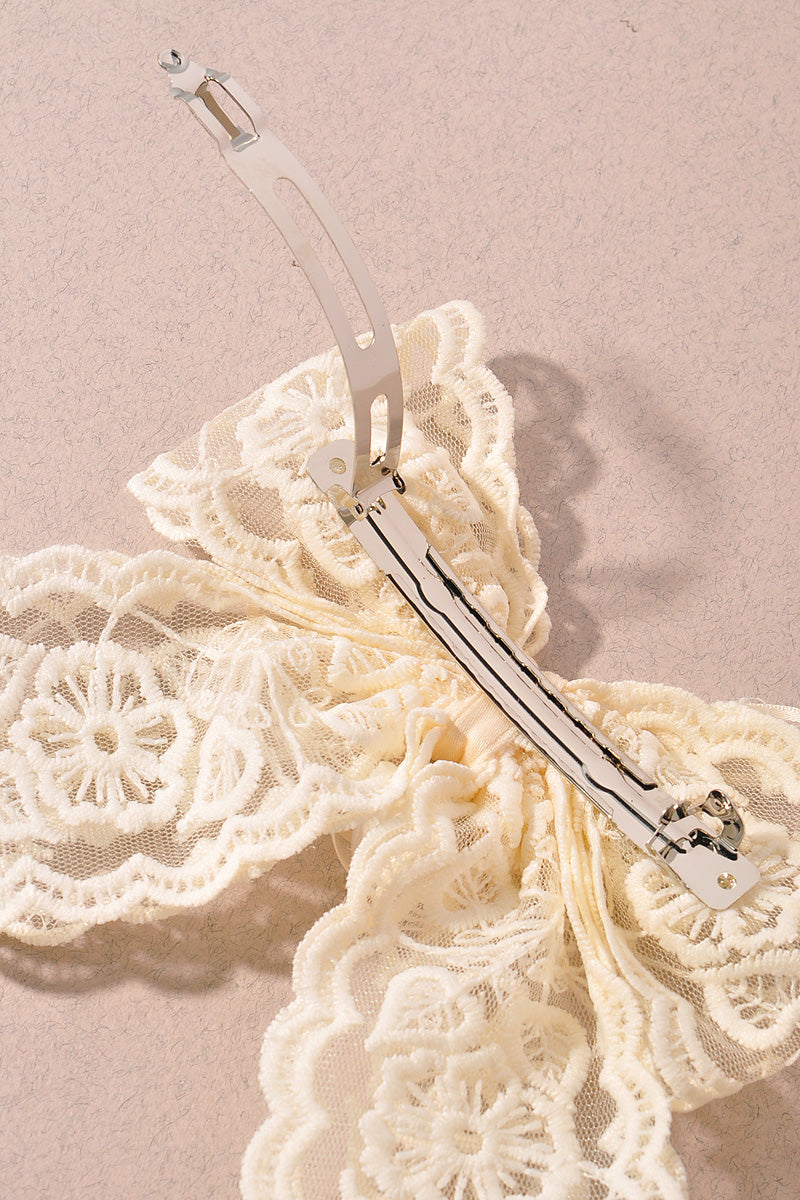 LACE RIBBON HAIR BOW PIN