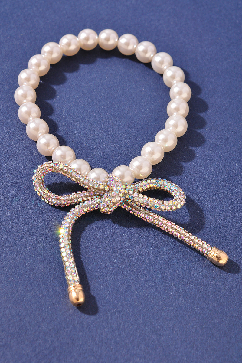 PEARL RIBBON CHARM BRACELET