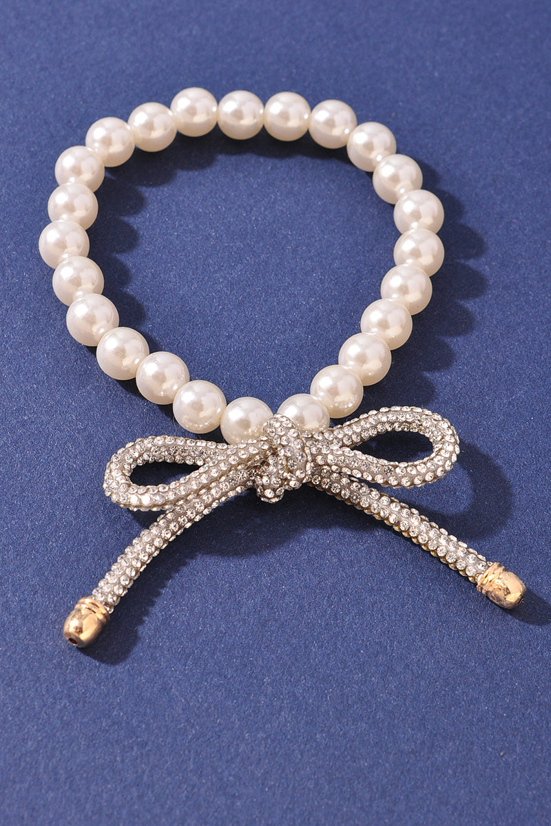 PEARL RIBBON CHARM BRACELET