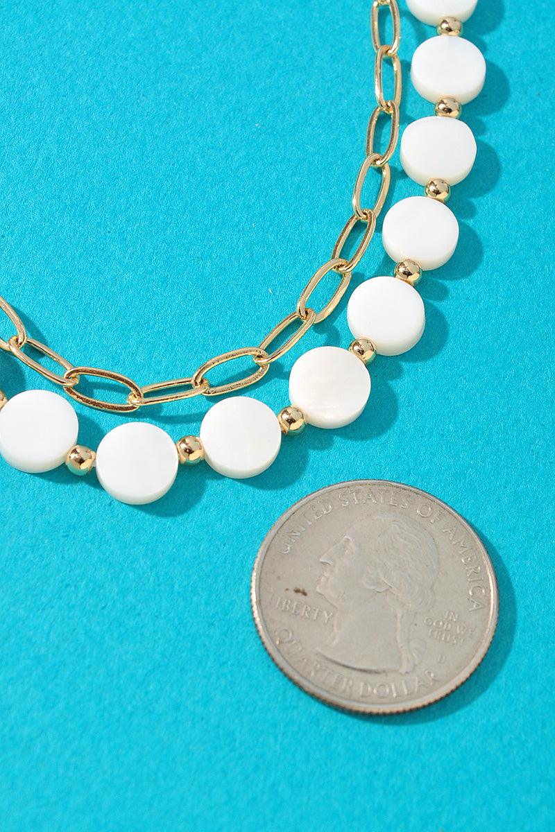 ROUND BEAD OVAL LINK BRACELET SET