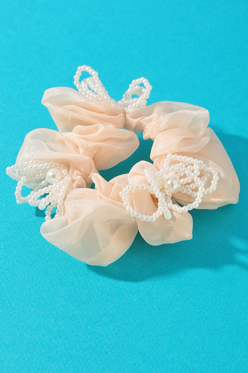 PEARL RIBBON HAIR SCRUNCHIES