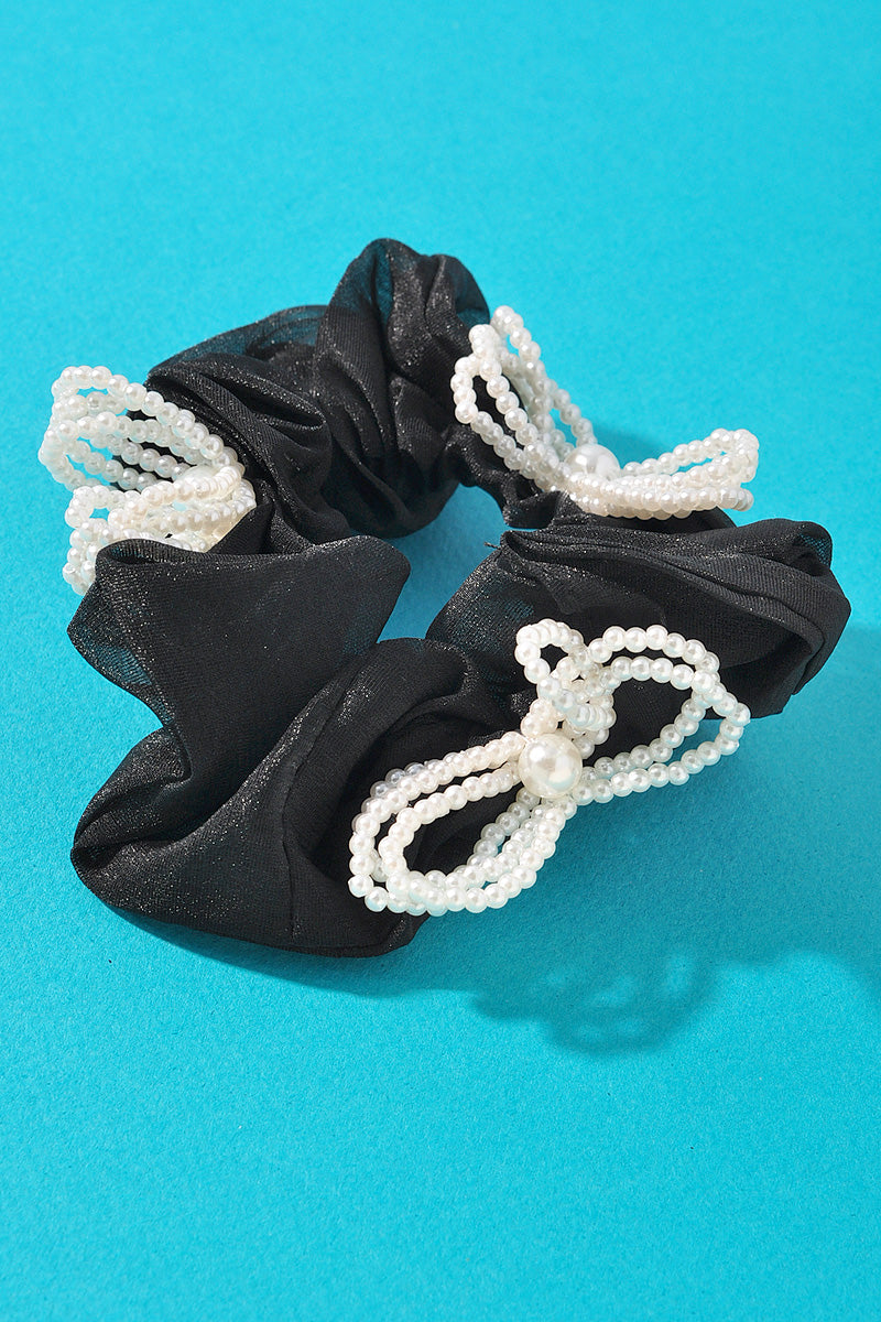 PEARL RIBBON HAIR SCRUNCHIES