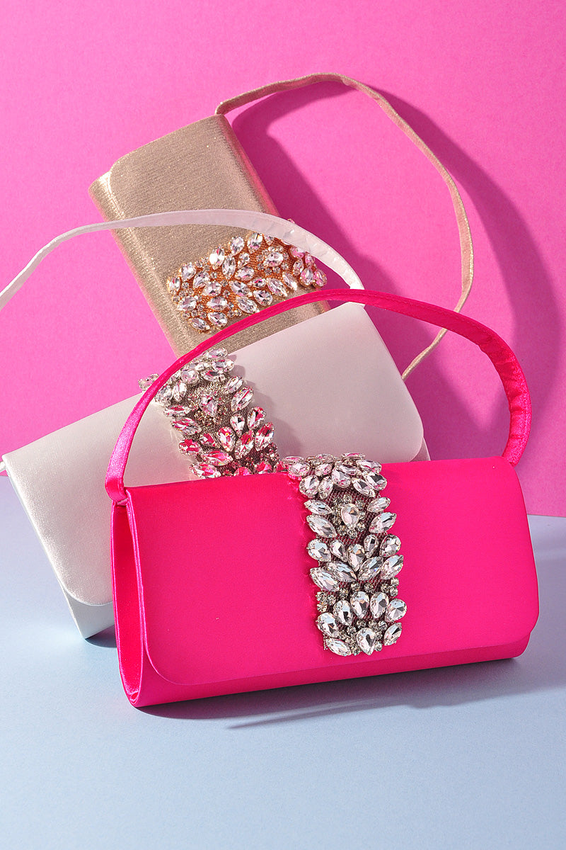 SMOOTH CRYSTAL STONE DESIGN CROSSBODY BAG