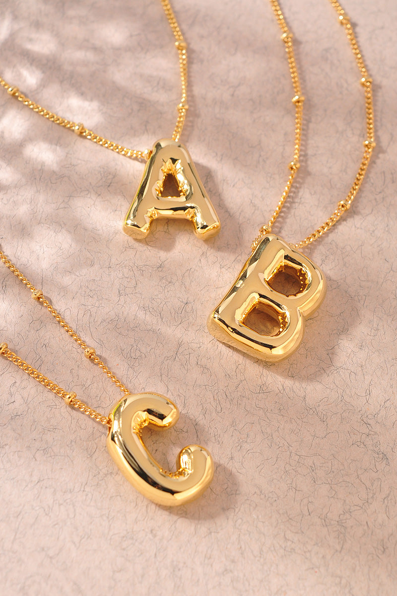 GOLD DIPPED BUBBLE INITIAL NECKLACE