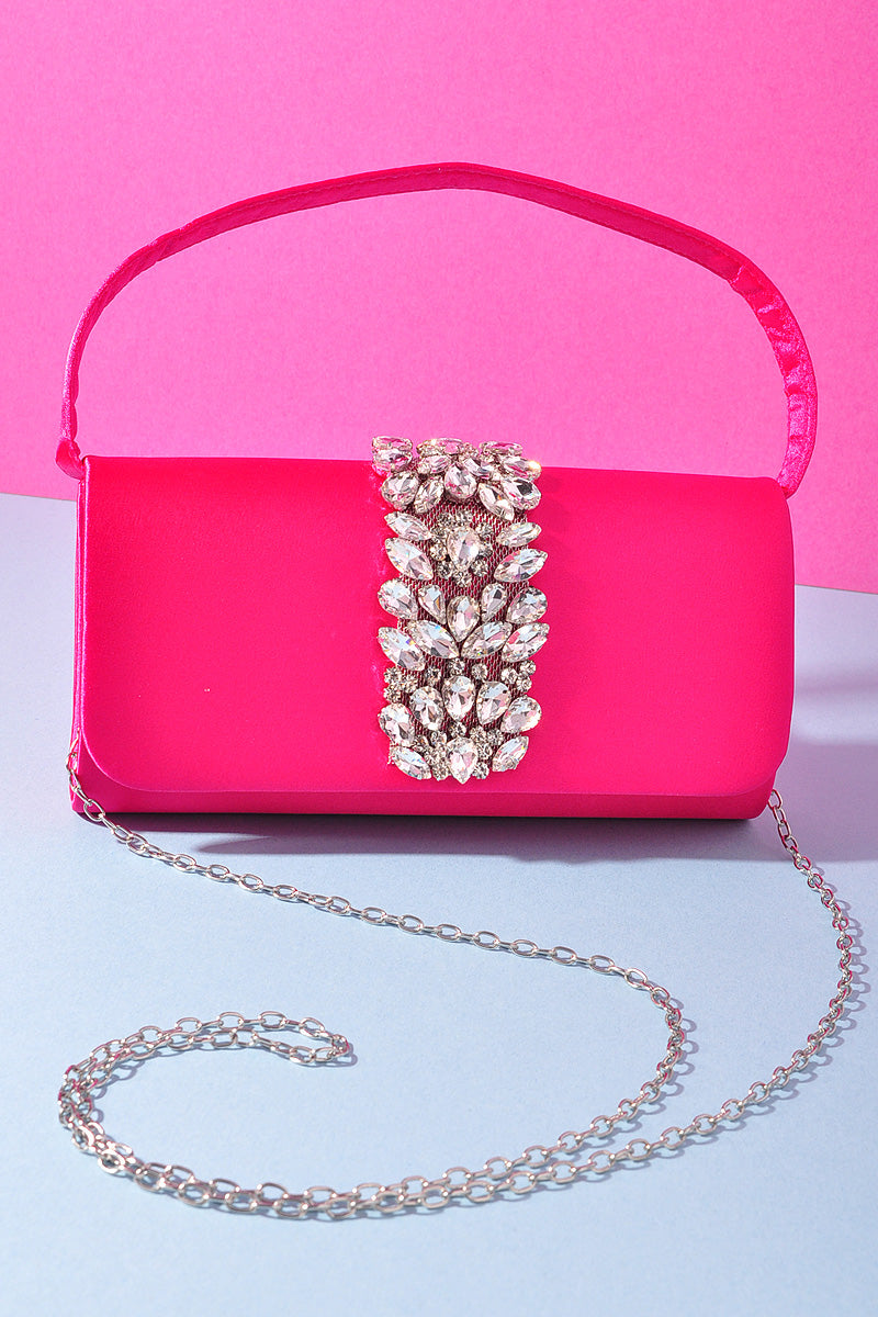 SMOOTH CRYSTAL STONE DESIGN CROSSBODY BAG