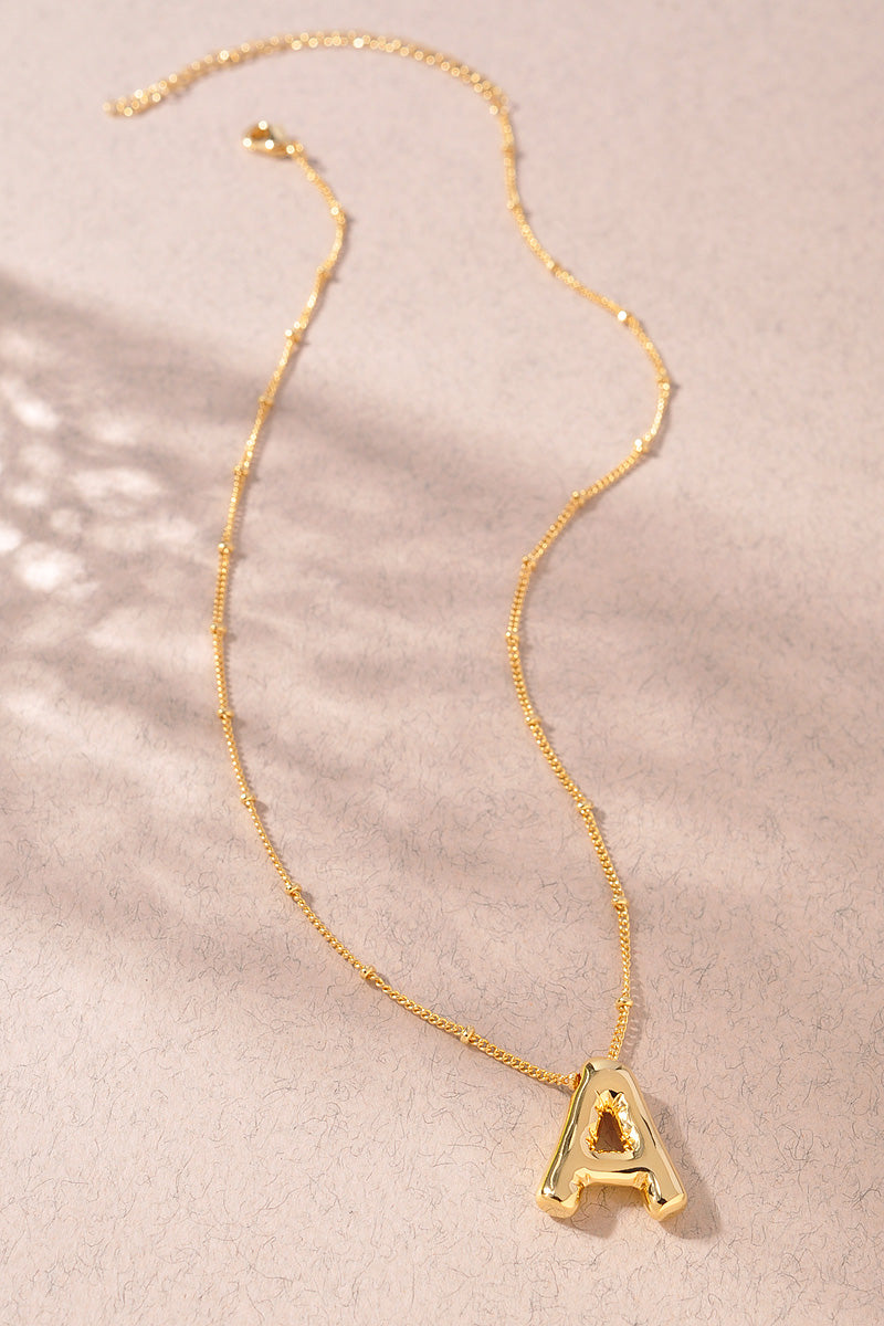 GOLD DIPPED BUBBLE INITIAL NECKLACE