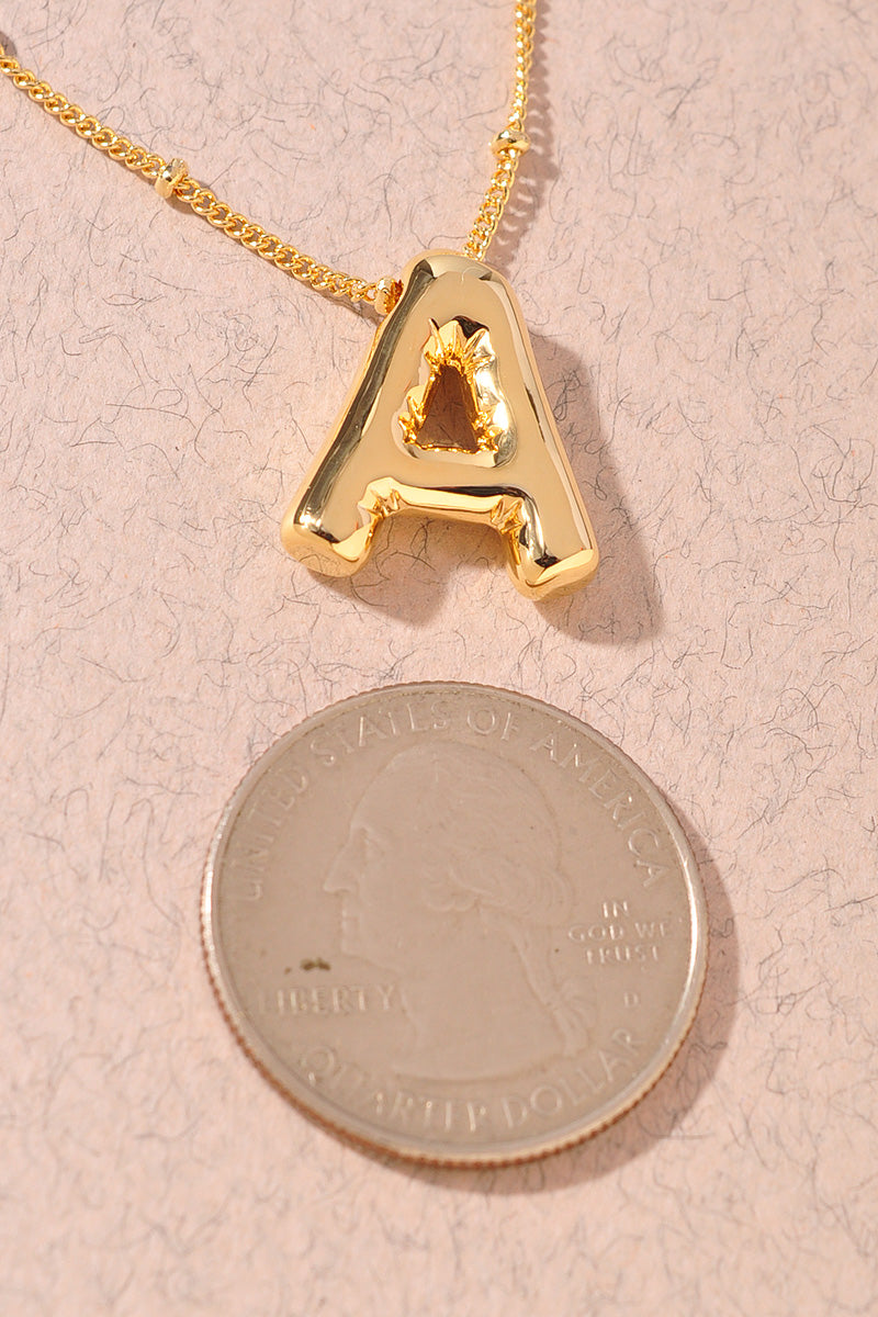 GOLD DIPPED BUBBLE INITIAL NECKLACE