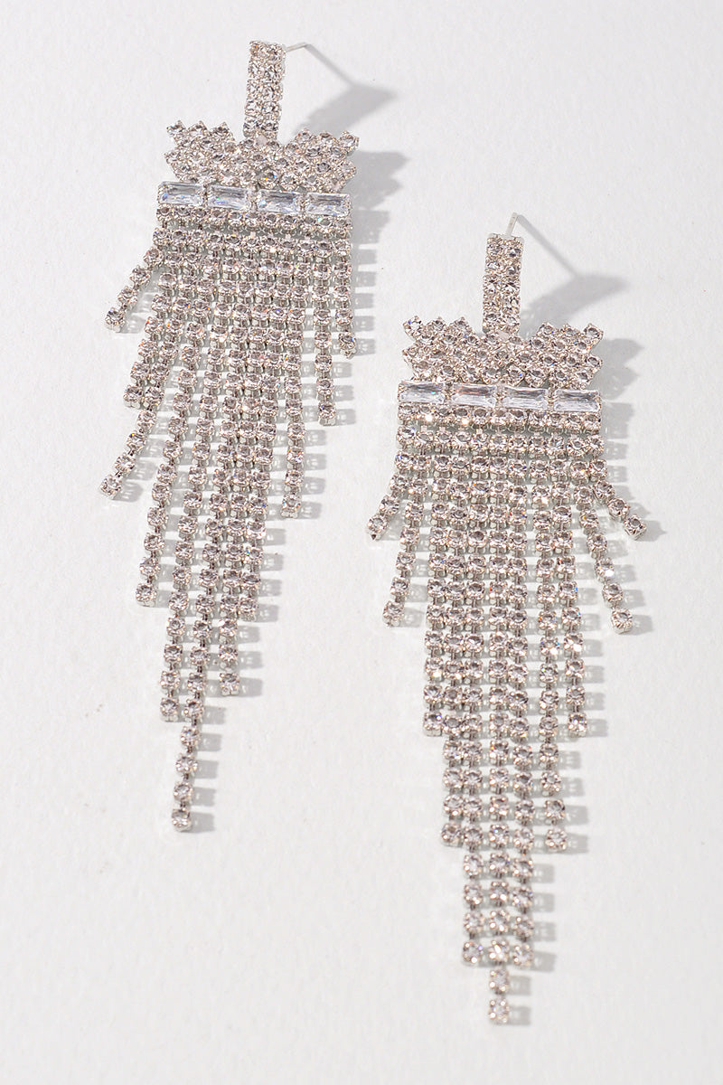 RHINESTONE FRINGE EARRINGS
