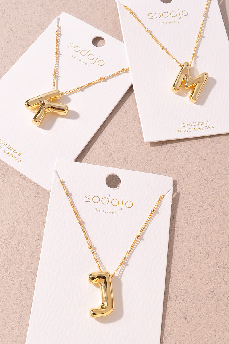 GOLD DIPPED BUBBLE INITIAL NECKLACE