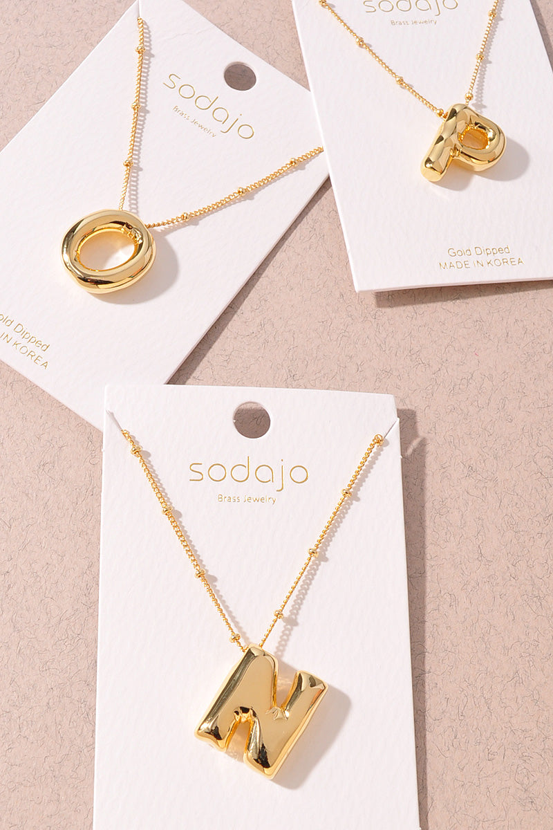 GOLD DIPPED BUBBLE INITIAL NECKLACE