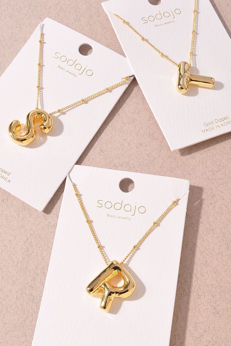 GOLD DIPPED BUBBLE INITIAL NECKLACE