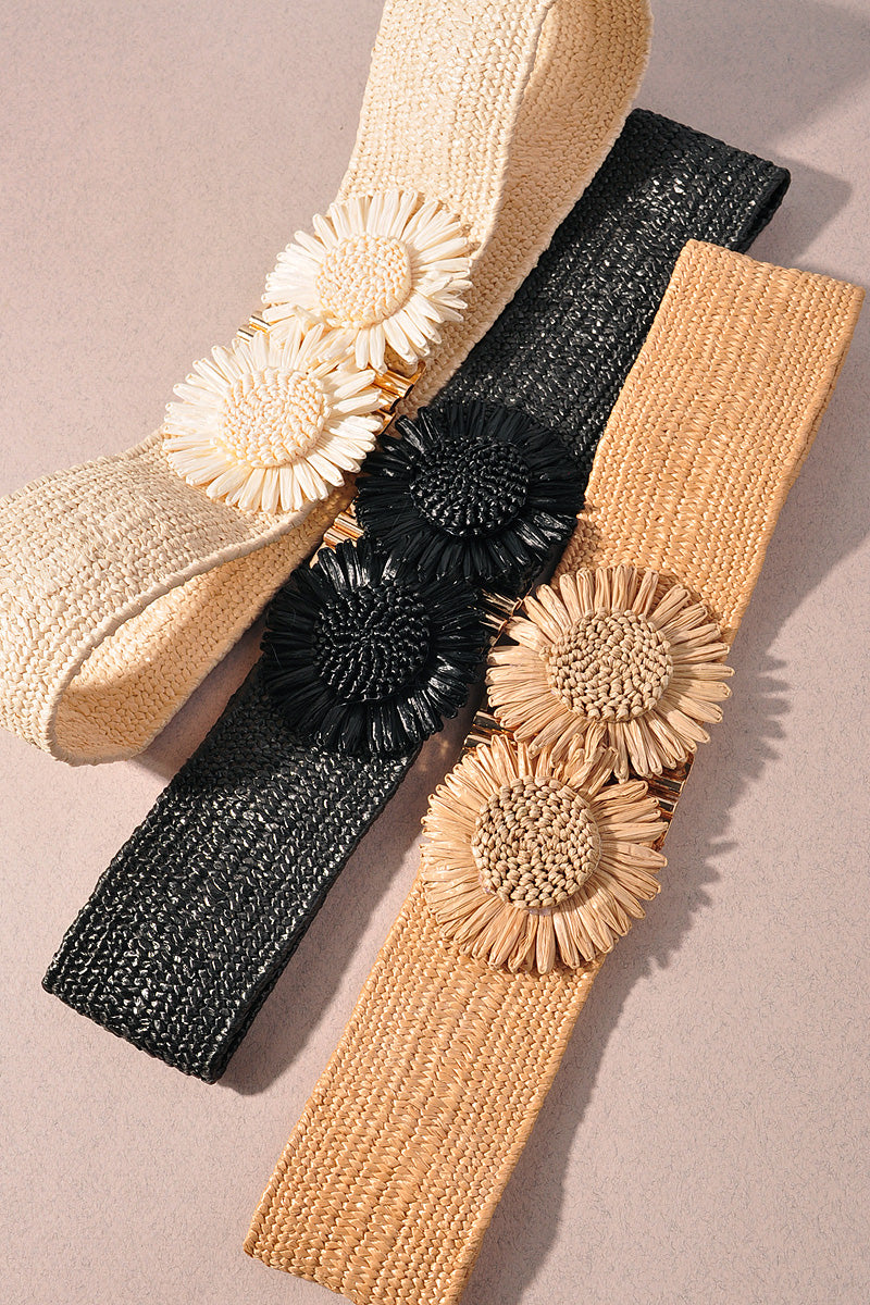DOUBLE FRONT FLOWER ELASTIC BELT