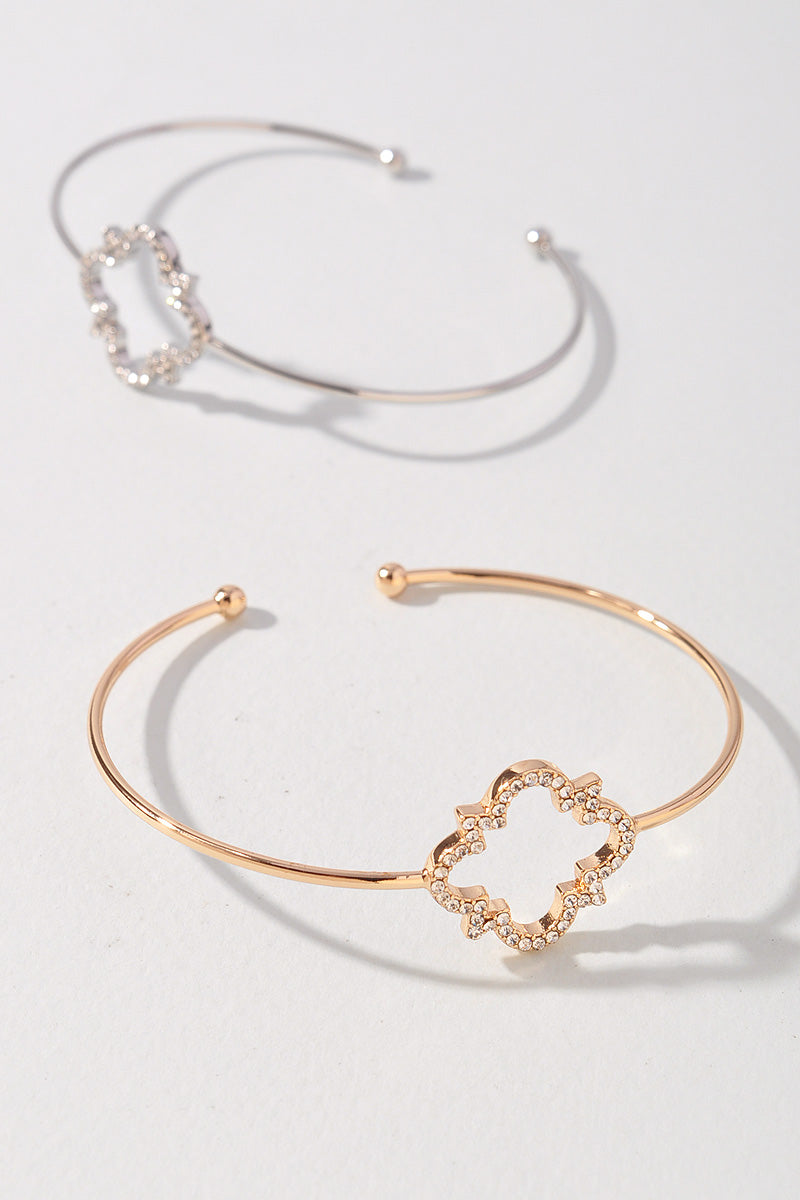 GOLD DIPPED CLOVER CUFF BRACELET