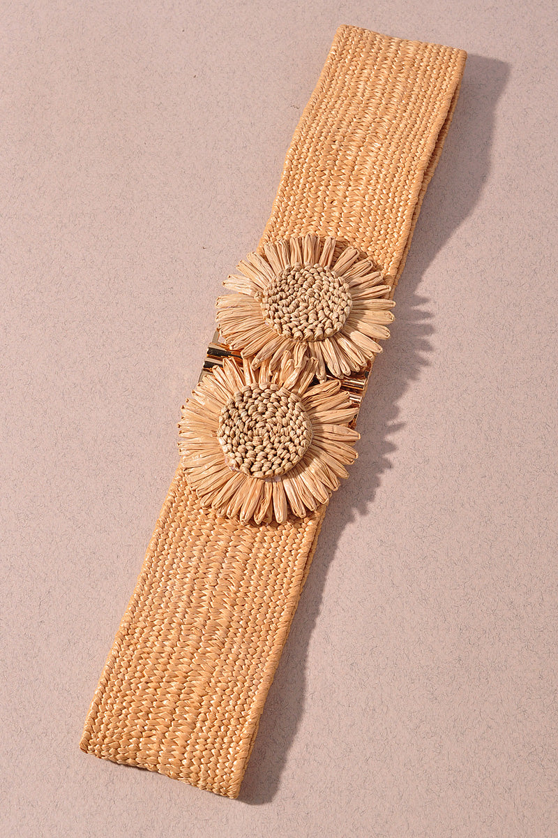 DOUBLE FRONT FLOWER ELASTIC BELT