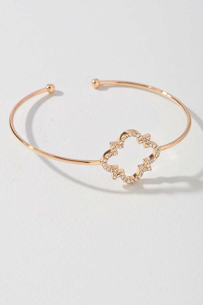 GOLD DIPPED CLOVER CUFF BRACELET