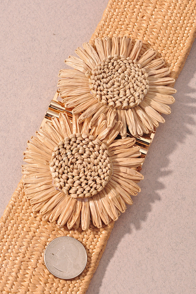 DOUBLE FRONT FLOWER ELASTIC BELT